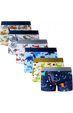 Boys Toddler Dinosaur Cotton Underwear Boxer Briefs 6 Pack 